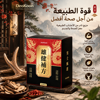 **حيوية كانفير - تركيبة أعشاب صينية تقليدية قديمة، مكونات نباتية طبيعية لصحة الرجل اليومية**